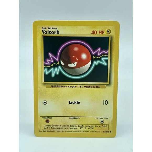 Voltorb 67/102 Base Set Pokemon TCG WOTC Non Holo Vintage‎ 1999 LP - Picture 1 of 6